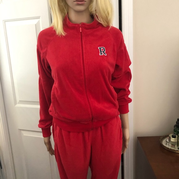 Red Terry Warm Up Suit - Picture 4 of 13